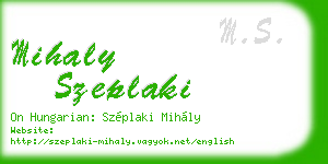 mihaly szeplaki business card