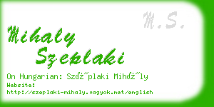 mihaly szeplaki business card